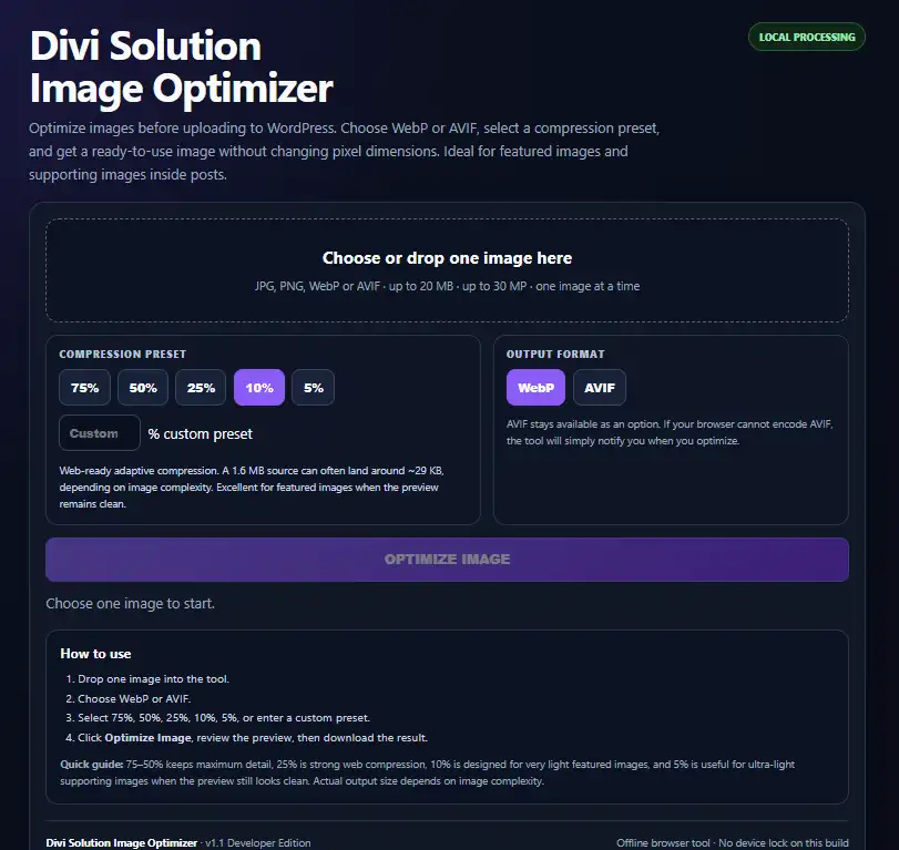 Divi Solution Image Optimizer DSiO
